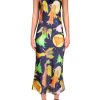 Hot Starry Sky And Fairy Printed Silk Satin Bias Slip Dress Dresses