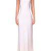 Online Off White Silk Satin Halter Gown With Silk Flower Dresses