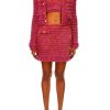 Clearance Fuchsia And Orange Hand Knit Mini Skirt Knitwear