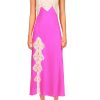 Hot Hot Pink Silk Satin And Lace Bias Slip Dress Dresses