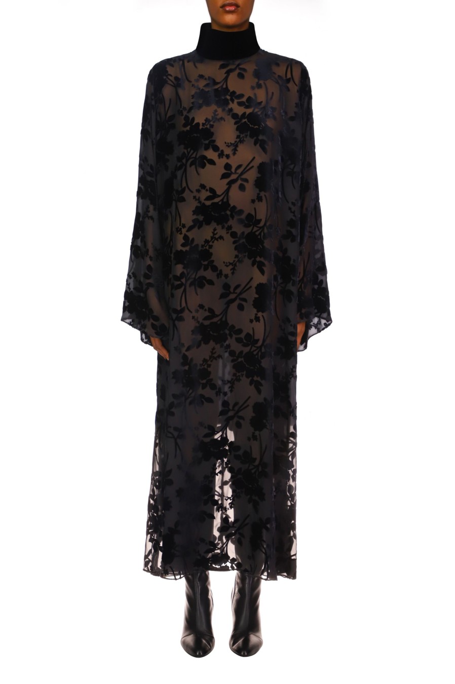 Online Black Burnout Velvet Tunic Dress Dresses