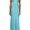 Clearance Blue Silk Satin Dress With Lace Details Dresses