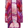 New Red And Purple Oversized Loose Hand Knit Cardigan Knitwear