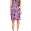 Clearance Plum Multicolor Printed Bias Mini Slip Dress Dresses