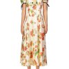 Online Mushroom Printed Twill Dress With Silk Flower Dresses