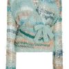 New Sea Foam Loose Hand Knit Wrap Sweater Tops