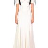 Online Off White Silk Crepe Bias Dress With Velvet Ribbon Bow Details Dresses