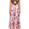 Hot Lavender Floral Bias Dress With Black Lace Dresses